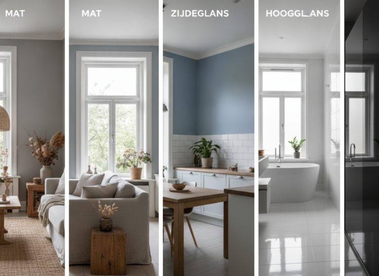 Kies de juiste verffinish per kamer, mat, zijdeglans of hoogglans