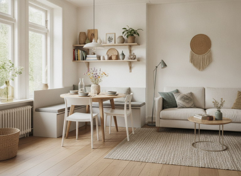 Zo maak je ruimte voor een eettafel in je kleine woonkamer