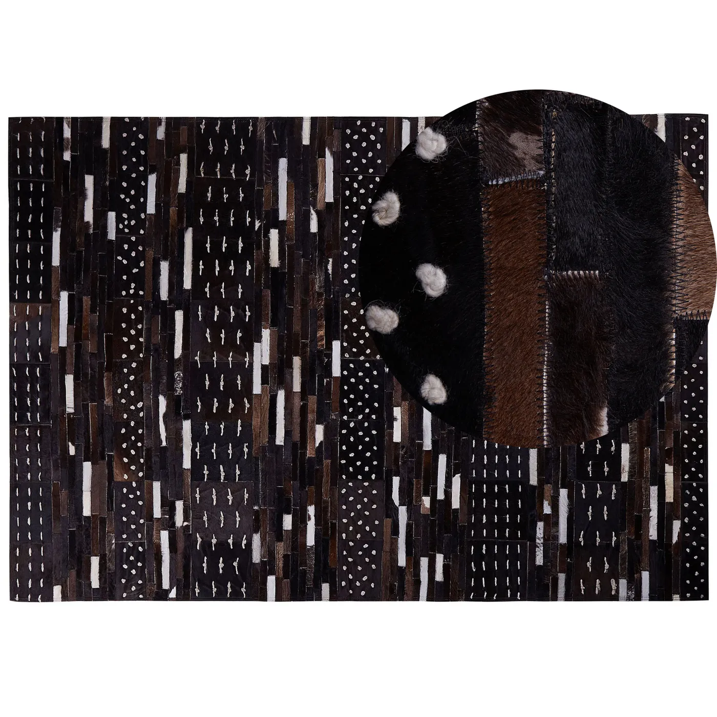 Beliani Vloerkleed Akseki Bruin Beige 160x230x1 Cm van Praxis
