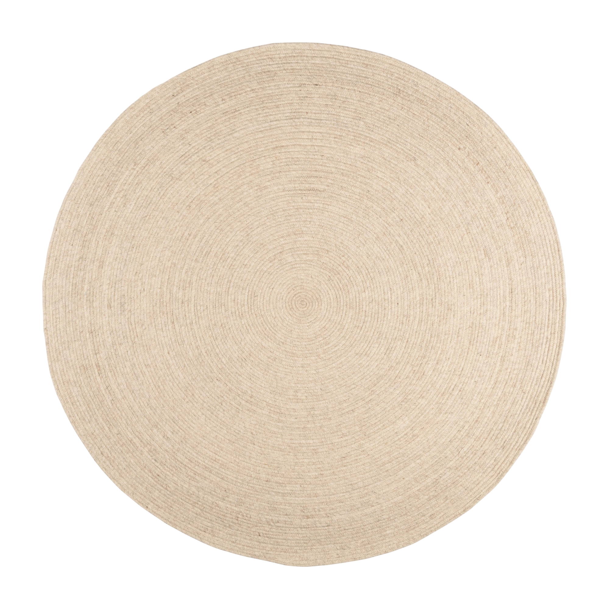 by fonQ Dots Wollen Vloerkleed Ø 240 cm - Beige van fonQ