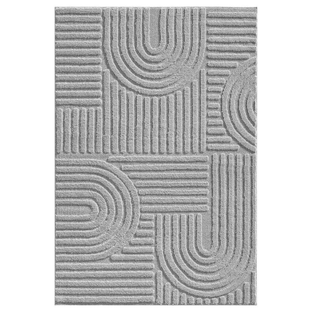 Flycarpets Arte Japandi vloerkleed Grijs - Laagpolig Vloerkleed Loper - 80x250 cm van Praxis