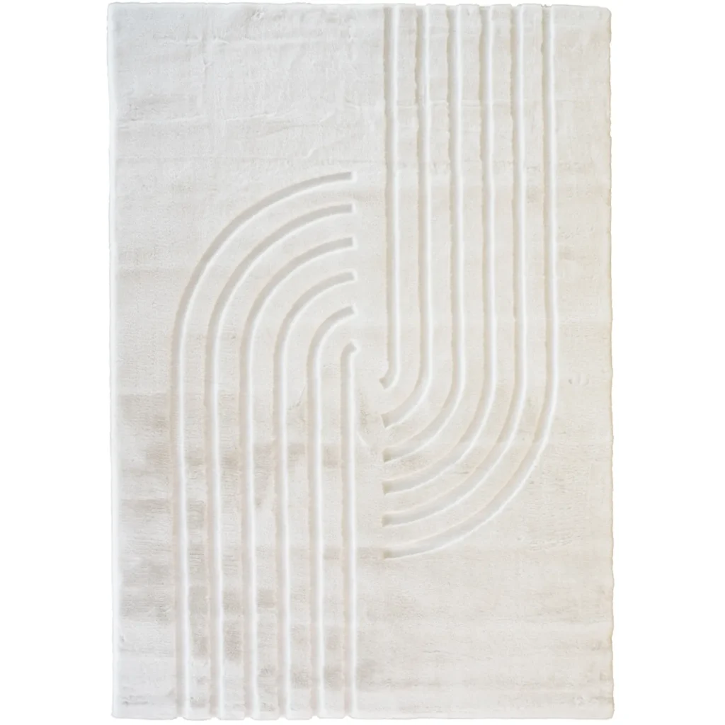 Flycarpets Bohemian Arches - Hoogpolig Vloerkleed Japandi - Crème - Woonkamer Tapijt - 160x230 Cm van Praxis