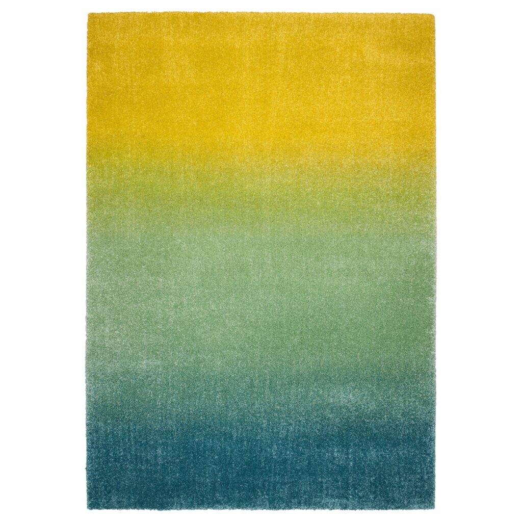 HOTELLRUM Vloerkleed, hoogpolig - blauw/groen geel 160x230 cm van IKEA