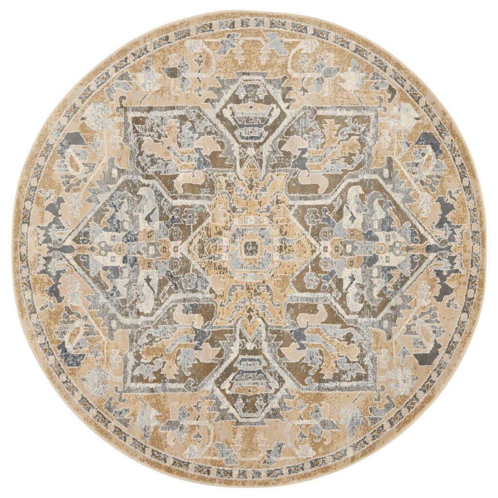 JÄRNVÄG Vloerkleed, laagpolig - ornamentenpatroon beige/donkerbeige 195 cm van IKEA