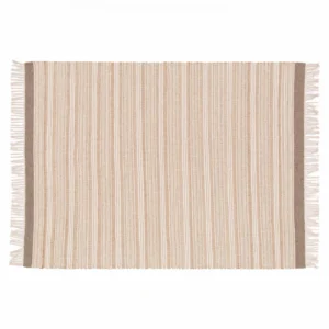 Oviala Arun Rechthoekig Gestreept Tapijt Van Wol En Jute Plat Geweven 80x200 Cm van Praxis