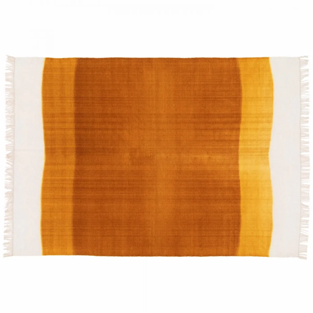 Oviala Duna Rechthoekig Tapijt Van Geweven Wol In Geel/oranje 160 X 230 Cm van Praxis