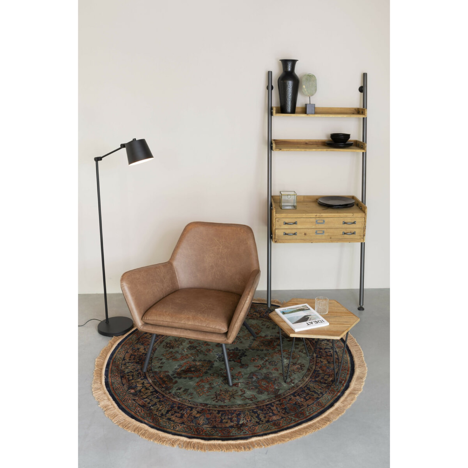 Rond Vloerkleed Boog 160cm, kleur Groen van Sohome