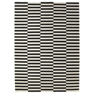 STOCKHOLM Vloerkleed, glad geweven - handgemaakt/gestreept zwart/ecru 250x350 cm van IKEA