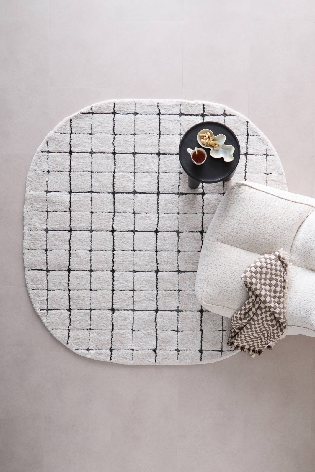 Studio LIVIT vloerkleed off white/antraciet (Ø200) van wehkamp