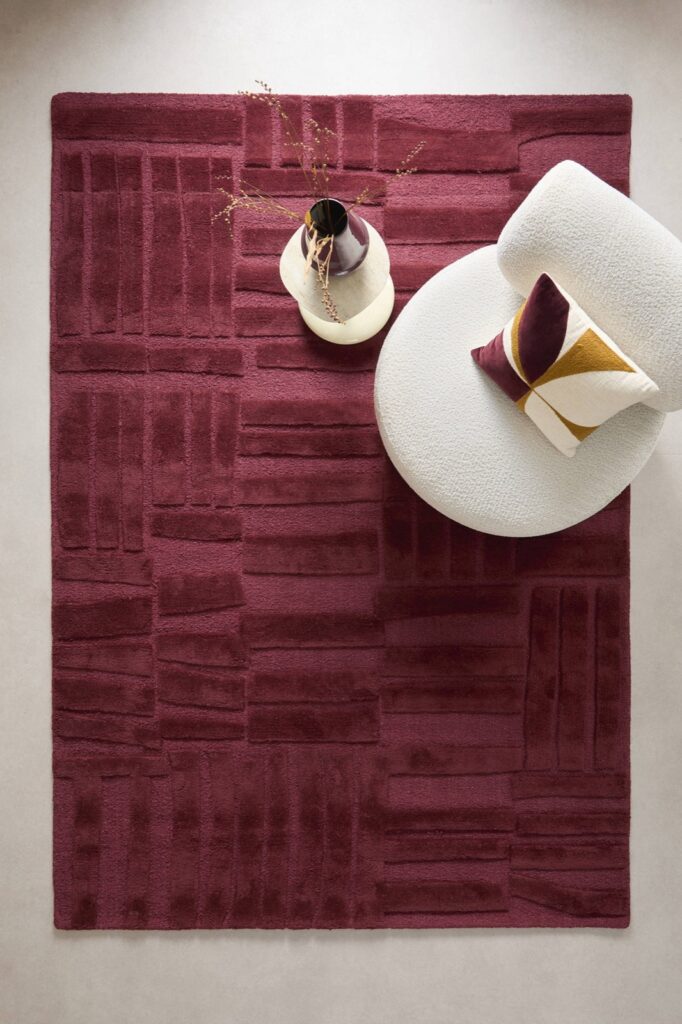 Studio LIVIT vloerkleed wol Velabu burgundy (290x200 cm) van wehkamp
