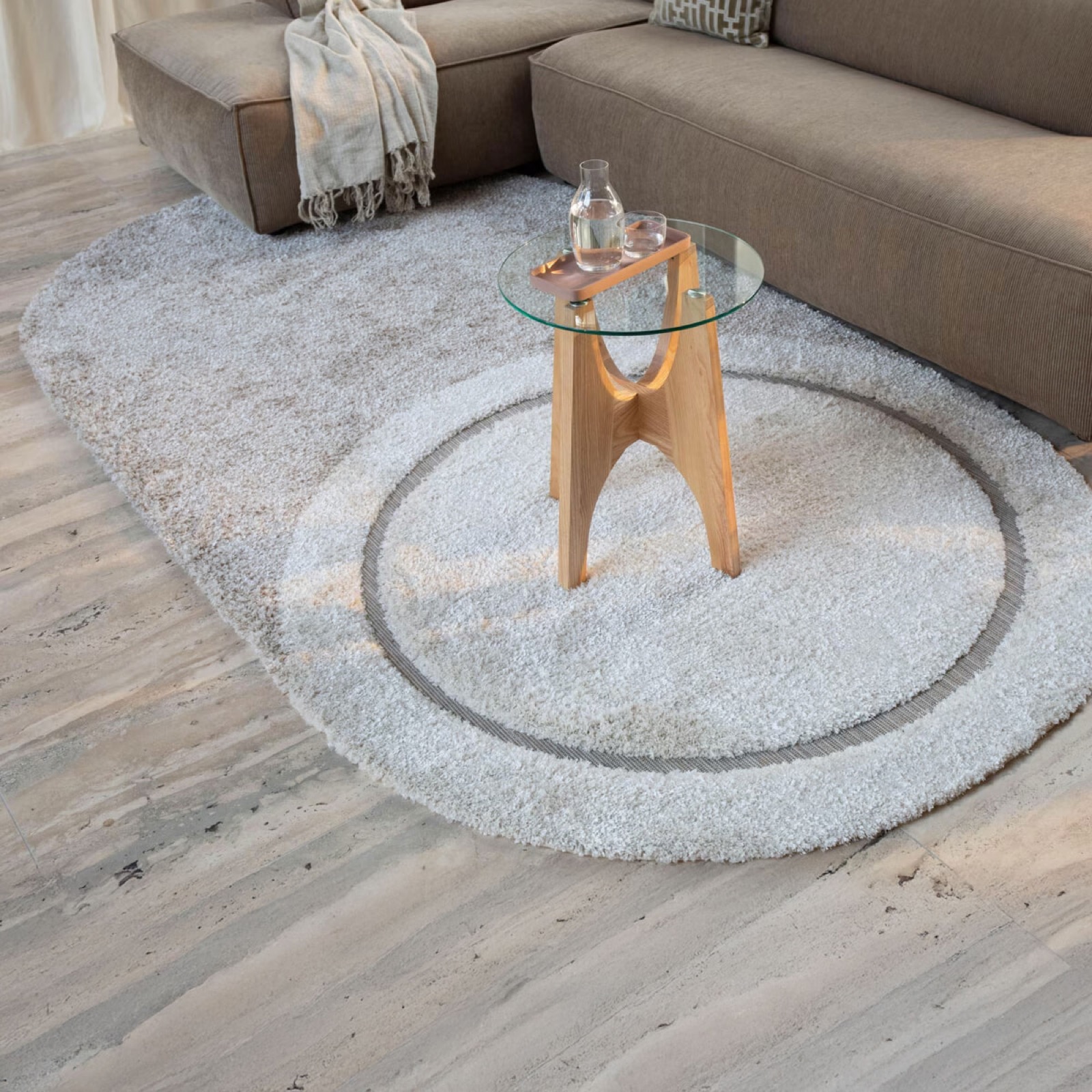Vloerkleed Spark 160 x 300cm, kleur Beige van Sohome